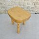 Tabouret tripode en bois massif, années 70