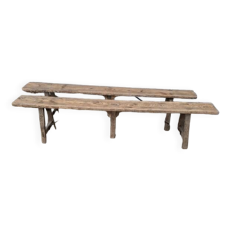 Pair of farm benches