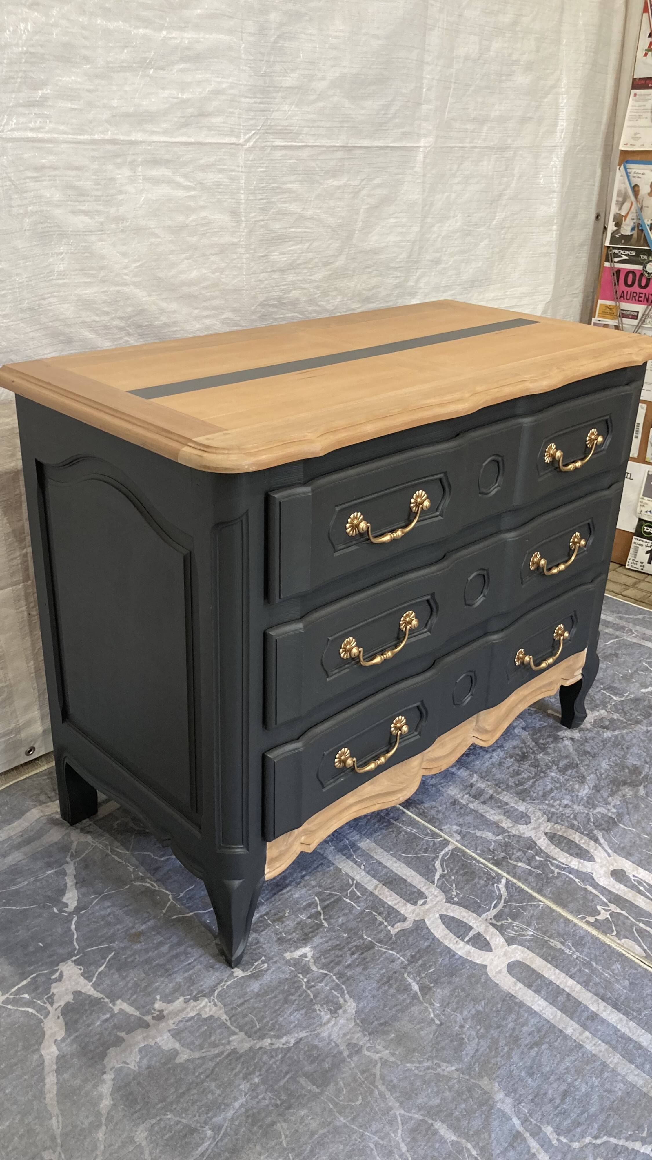 Restored solid wood chest of drawers