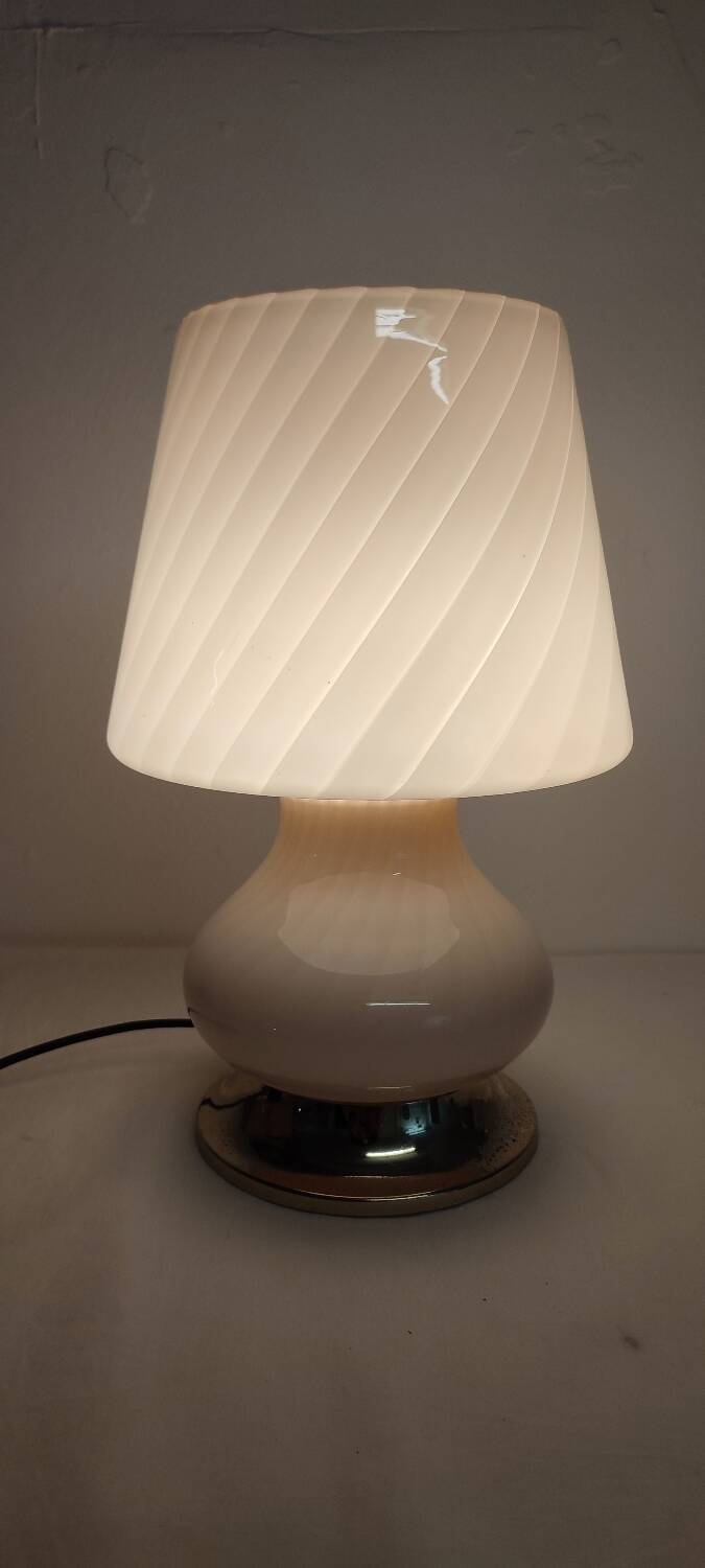 Lámpara de mesa "seta"de cristal de Murano. Italy, 1980s.