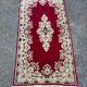 Handmade red Persian wool rug 60x135cm