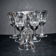 Set of 6 flared crystal wine glasses in Concorde Cerdagne style H15.2.
