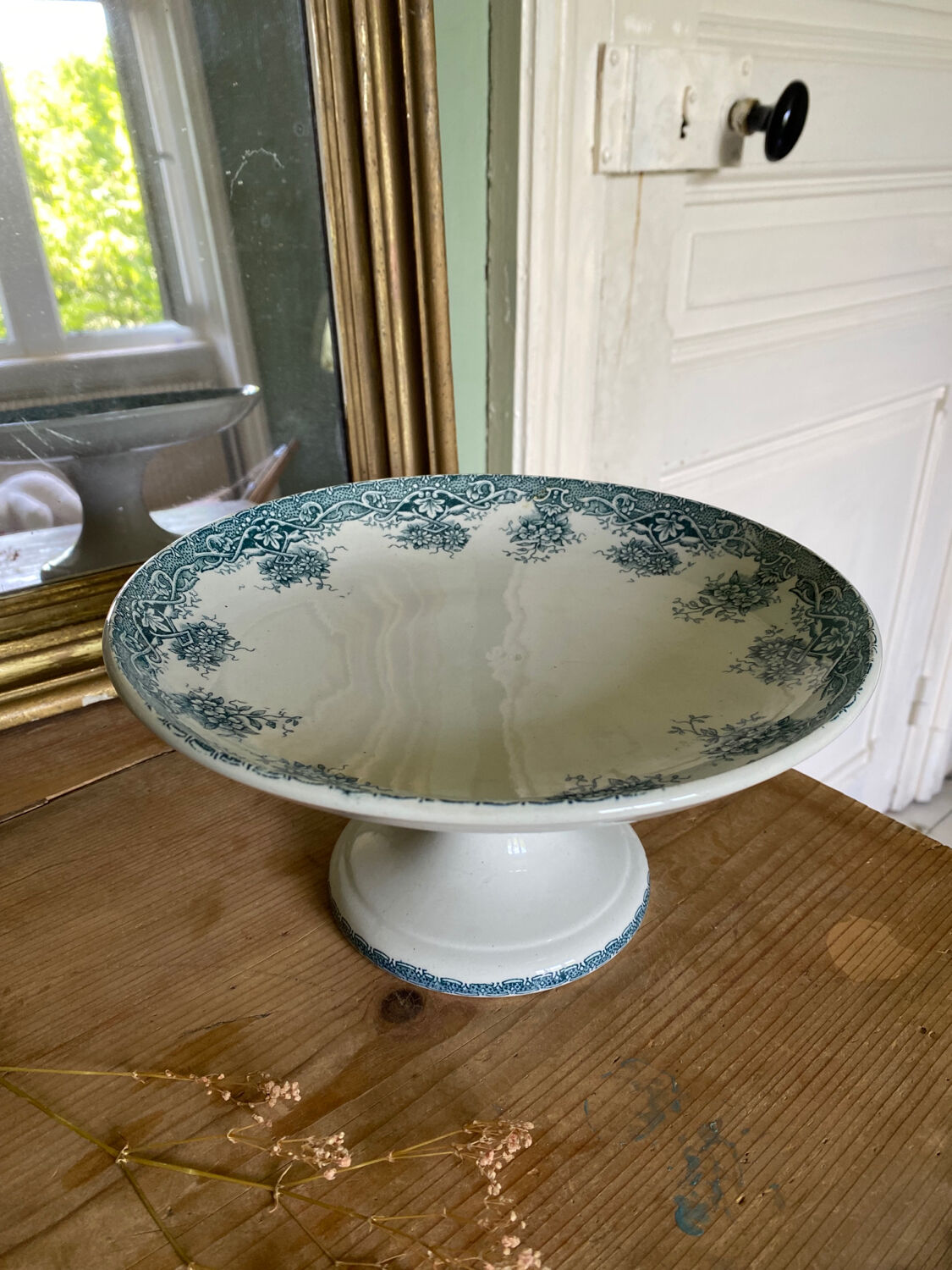 Old dessert service, compotier flat plates iron Prima Saint Amand