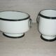 Painted porcelain planter and pot signed P. AGIN