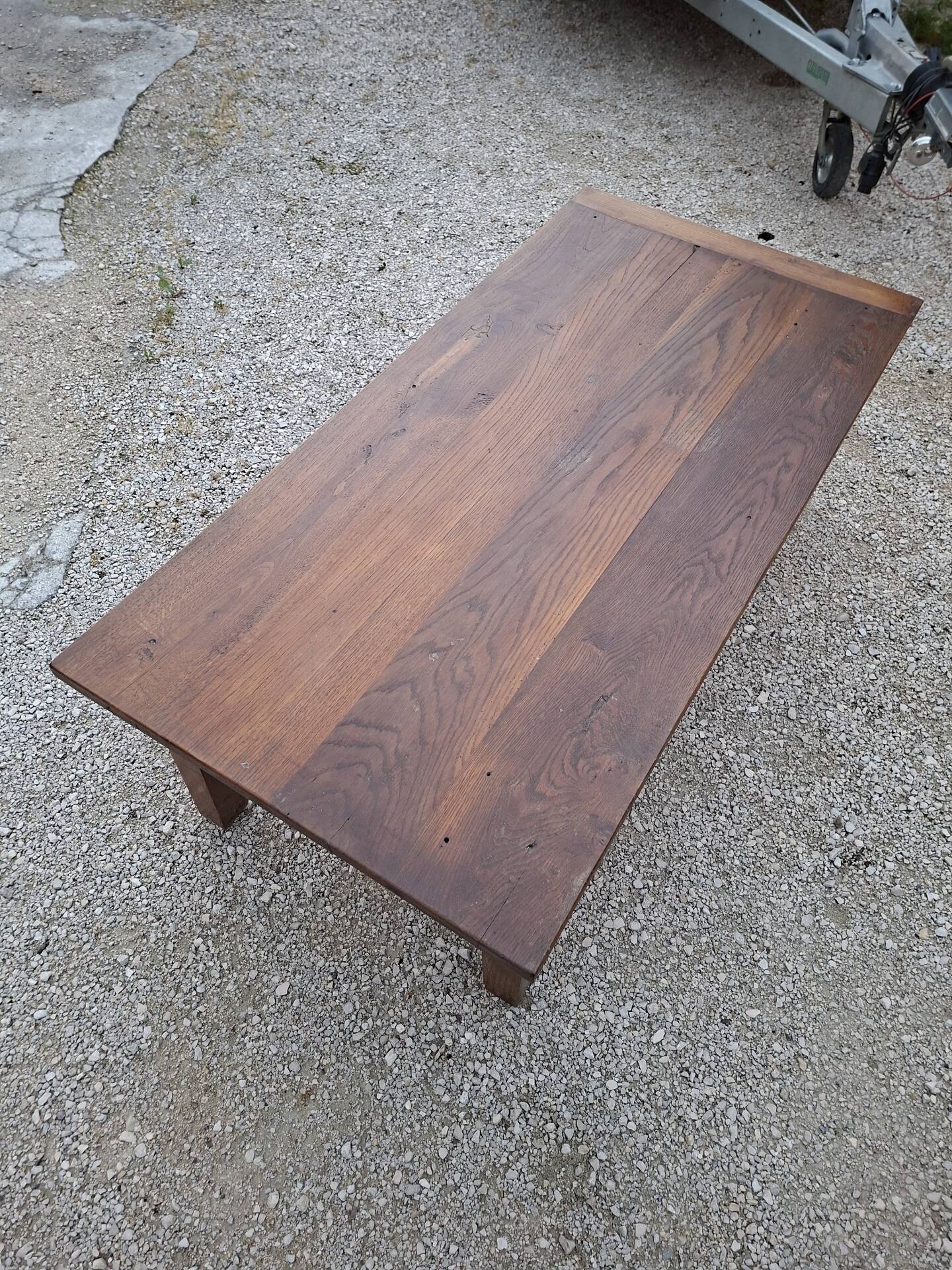 Table basse de ferme rustique ancienne un tiroir -1m42