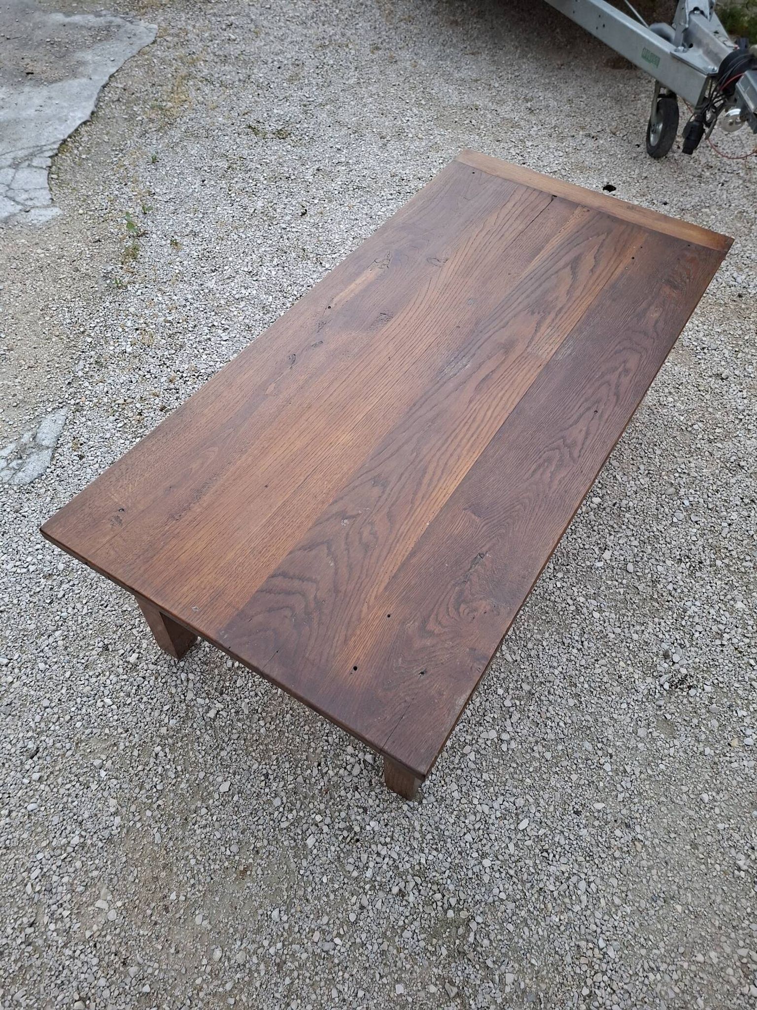 Table basse de ferme rustique ancienne un tiroir -1m42