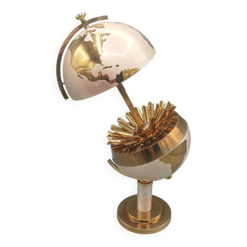 Vintage brass globe cigarette dispenser
