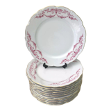 12 flat porcelain plates