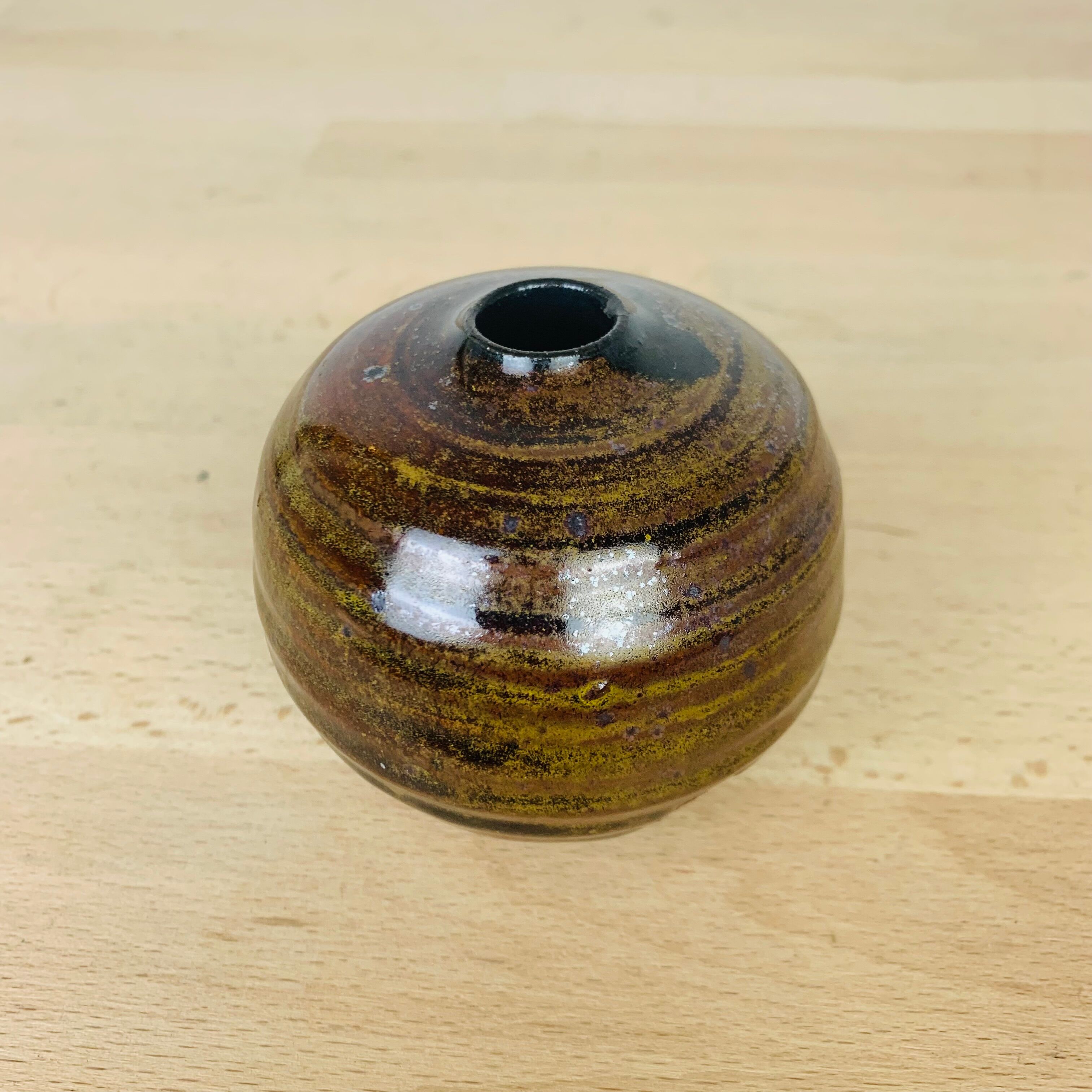 Miniature vintage sandstone ball vase