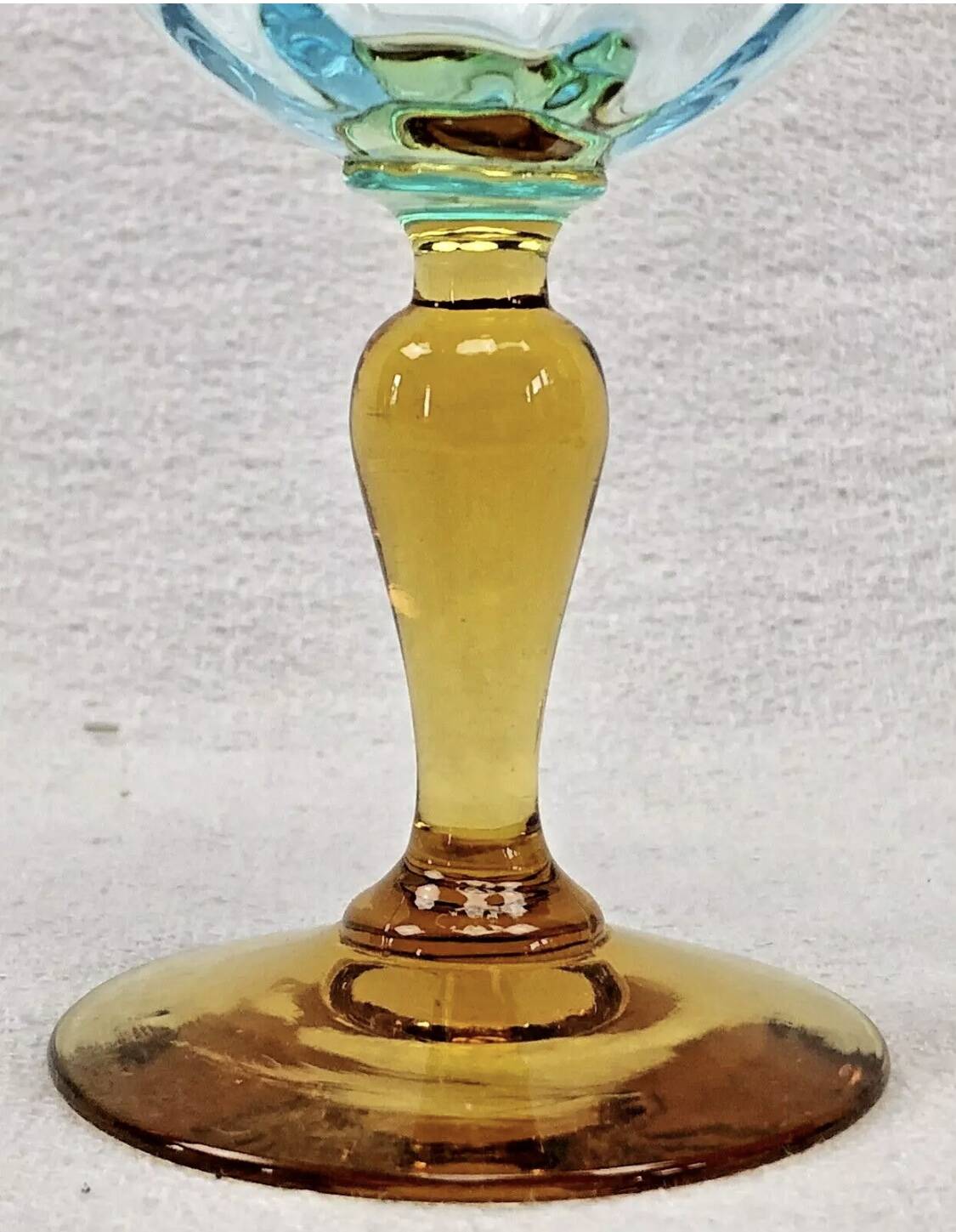 4 old two-tone George Sand wine glasses