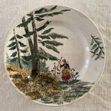 Beautiful hand-decorated plate - Gien - Opaque porcelain - 26cm