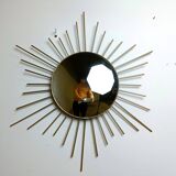 Vintage brass sunburst mirror 1970s