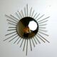 Vintage brass sunburst mirror 1970s