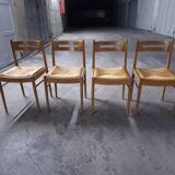 Set of 4 Dal Vera design chairs, Italy, 60s, 70s