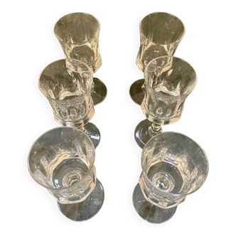 Set of small 6 vintage bohemian crystal glasses from the 70s