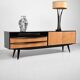 Buffet noir et marron des années 1950, style mid-century