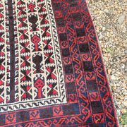 Old Afghan Carpet Handwoven Wool 140x80 Bedside Entrance Belouch