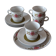 4 cups and dessert plates with vintage flower