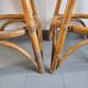 Paire de tabourets vintage en rotin & bambou 1950