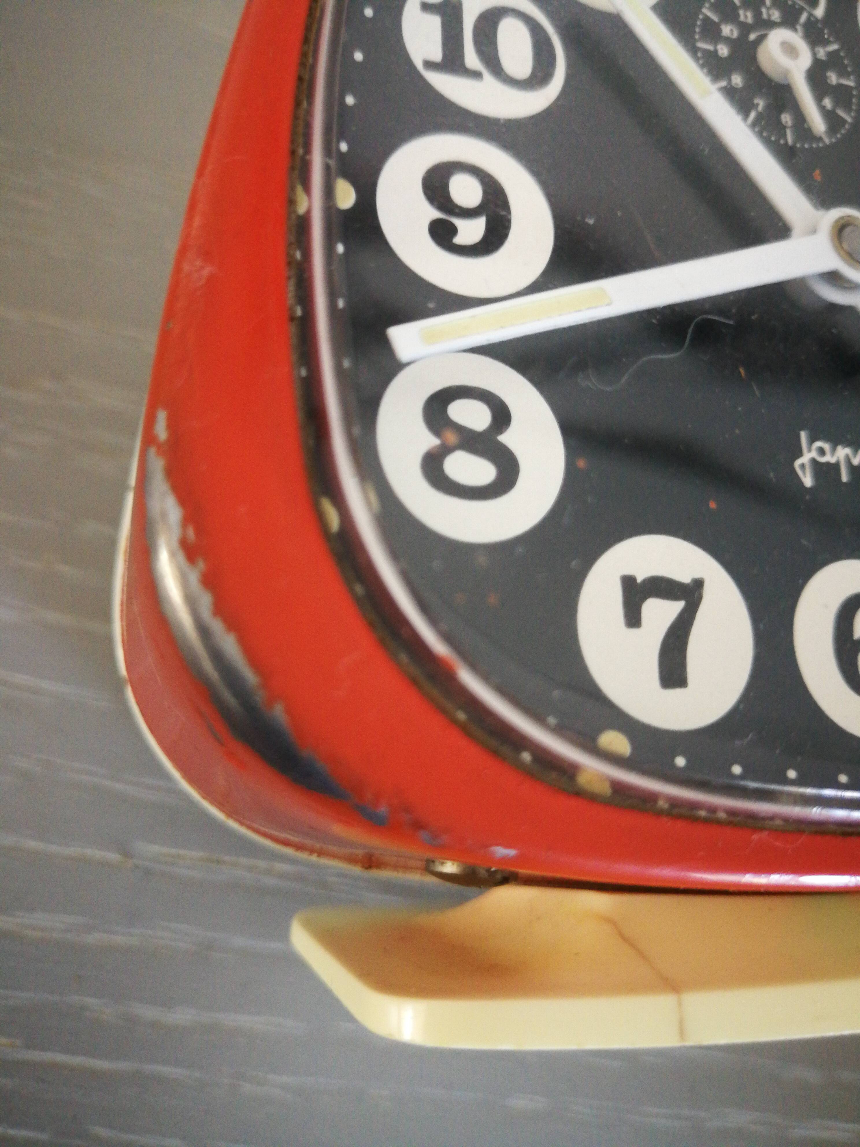 Vintage orange japy alarm clock