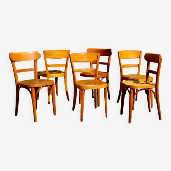 6 chaises bistrot Horgen-Glaris Suisse années 30-50