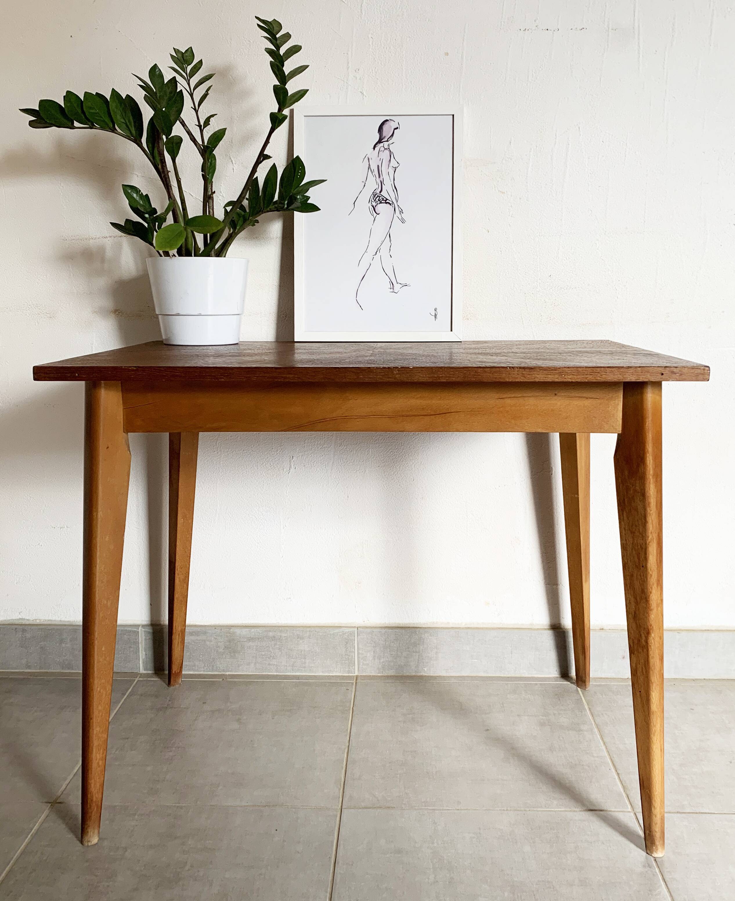 Vintage oak dining table from the 50s