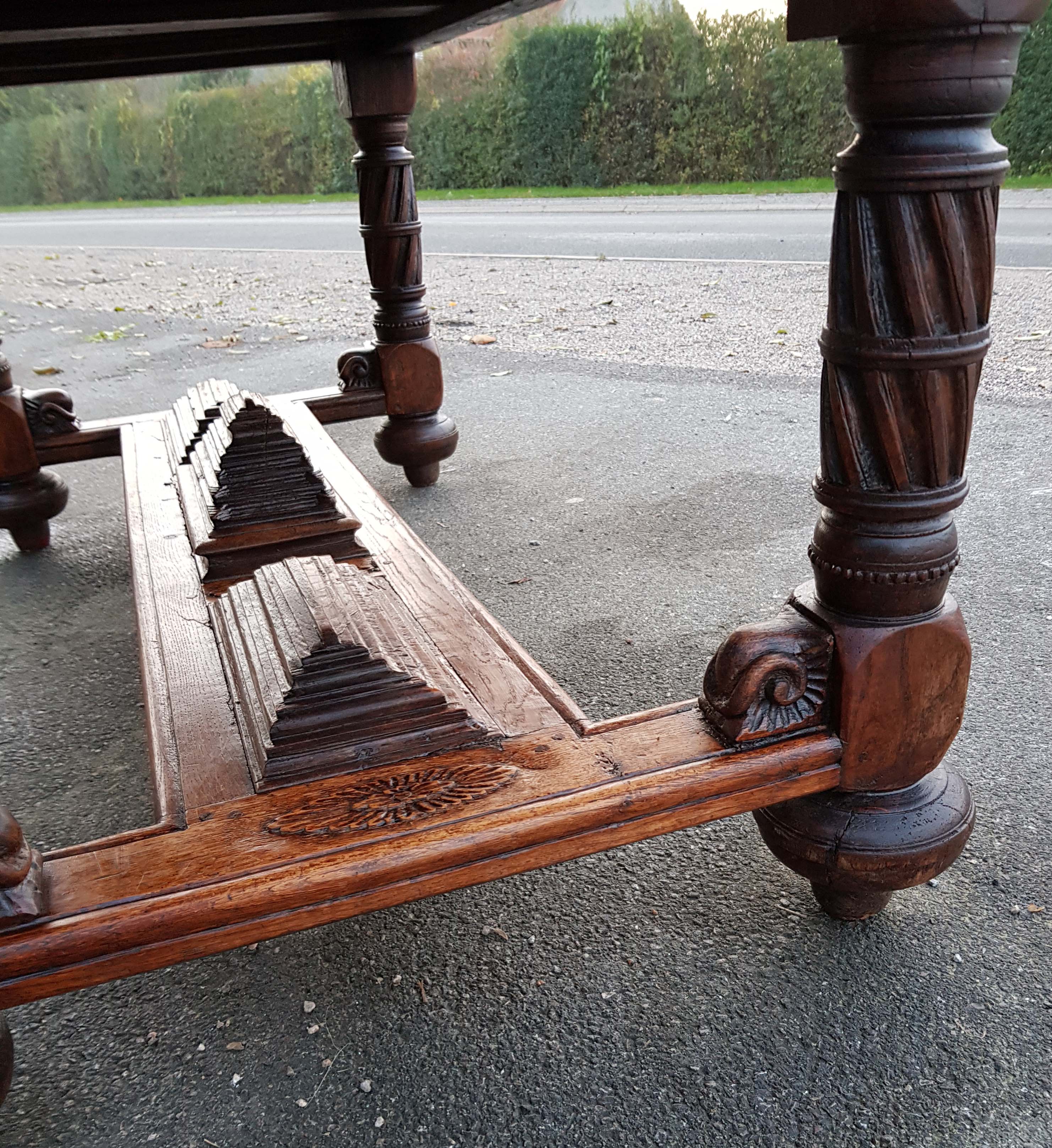 Table - Carved solid oak desk