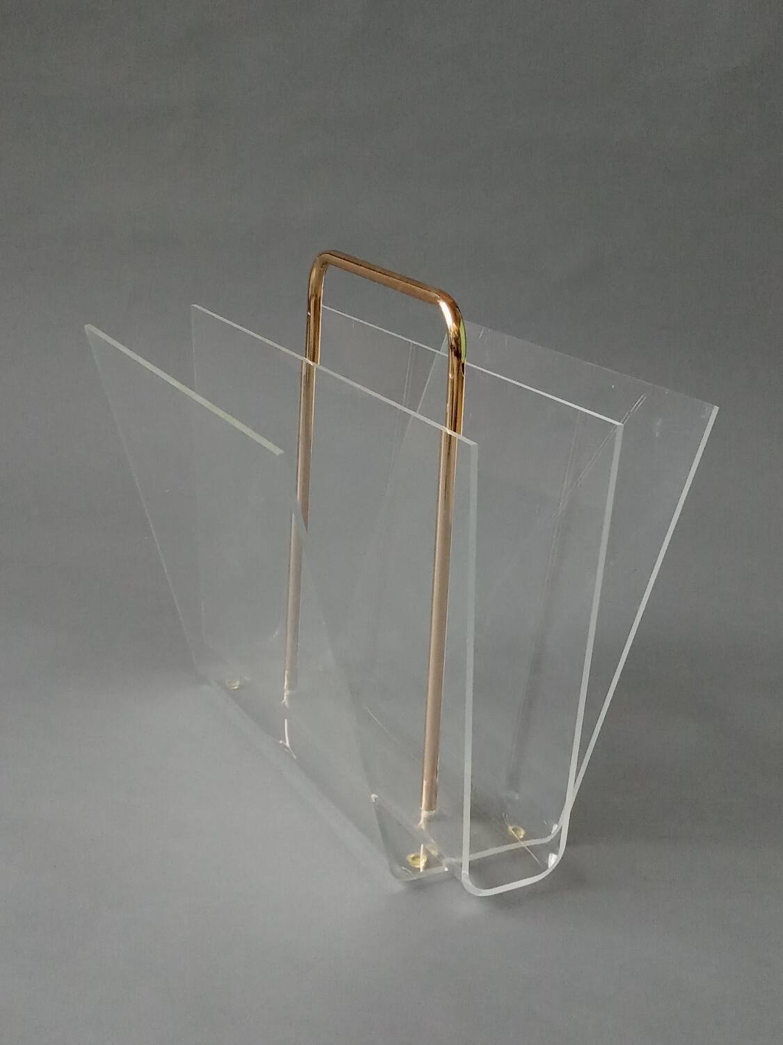 Plexiglas magazine rack by David Lange 1970s