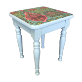 Sky blue low stool