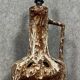 Vintage 70s lamp in brown ceramic with glaze