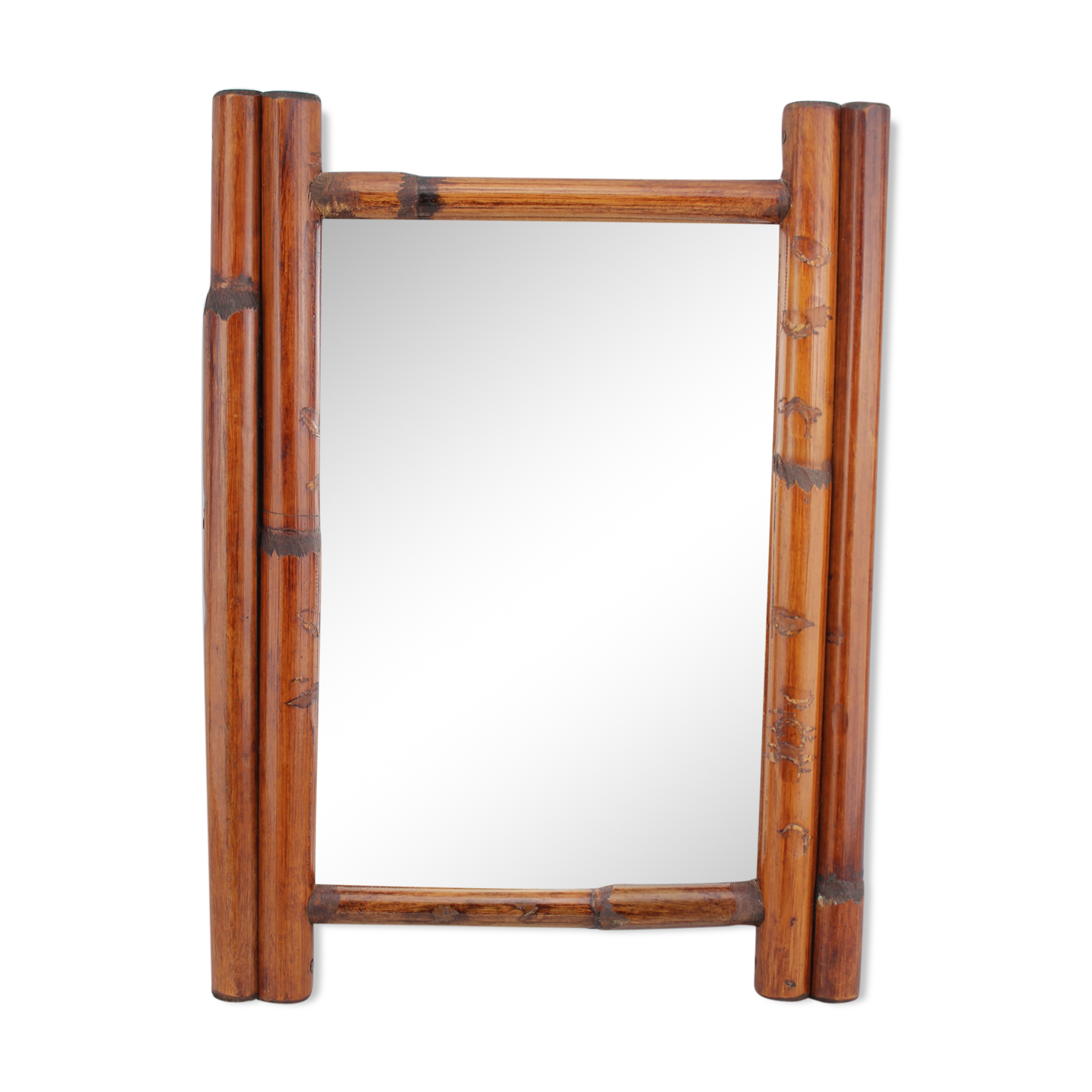 Miroir rectangulaire en bambou 40x29cm
