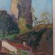 Oil on wood panel CHATEAU DE CLISSON 44 by PIERRE BERTRAND, frame 1940