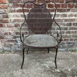Fauteuil de jardin ancien Napoléon III vers 1880