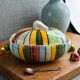 Vintage Ceramic Bonbonnière with Colourful Stripes - Jewellery Box