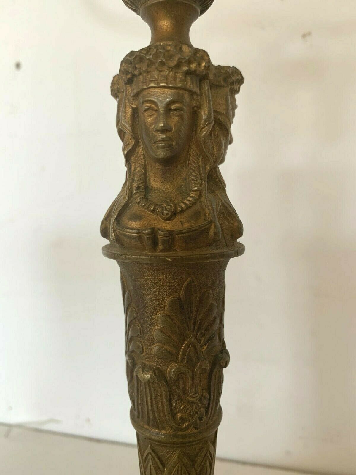 Louis XVI style lamp foot in chise bronze Caryatid decoration XX century