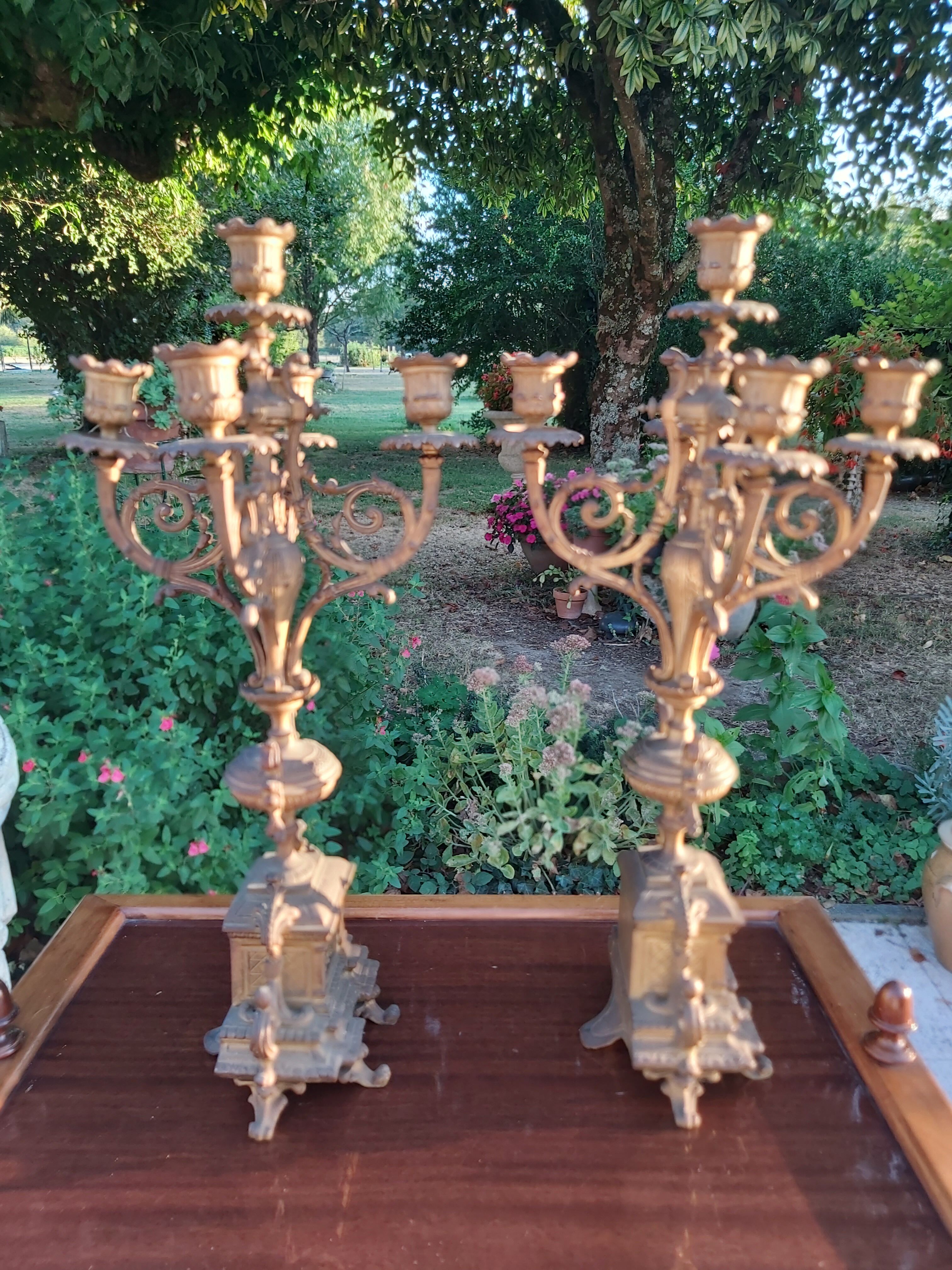 Pair of bronze candelabra nineteenth century