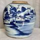 Vase céramique Chinoise XIXé s. blanc bleu pot oriental
