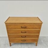 Vintage chest of drawers with compass feet and 4 drawers, 1950s