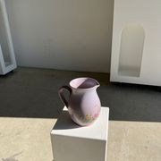 Vintage purple carafe with field flower patterns H:20cm