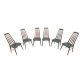 Set de 6 chaises Eva en bois de rose par Niels Koefoed 1960s
