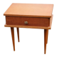 Vintage bedside table in golden blond oak conical feet from the 60s