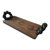 Vintage wooden and ceramic tray