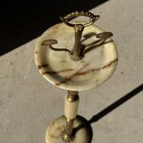 Marble and brass standing ashtray H74 D17