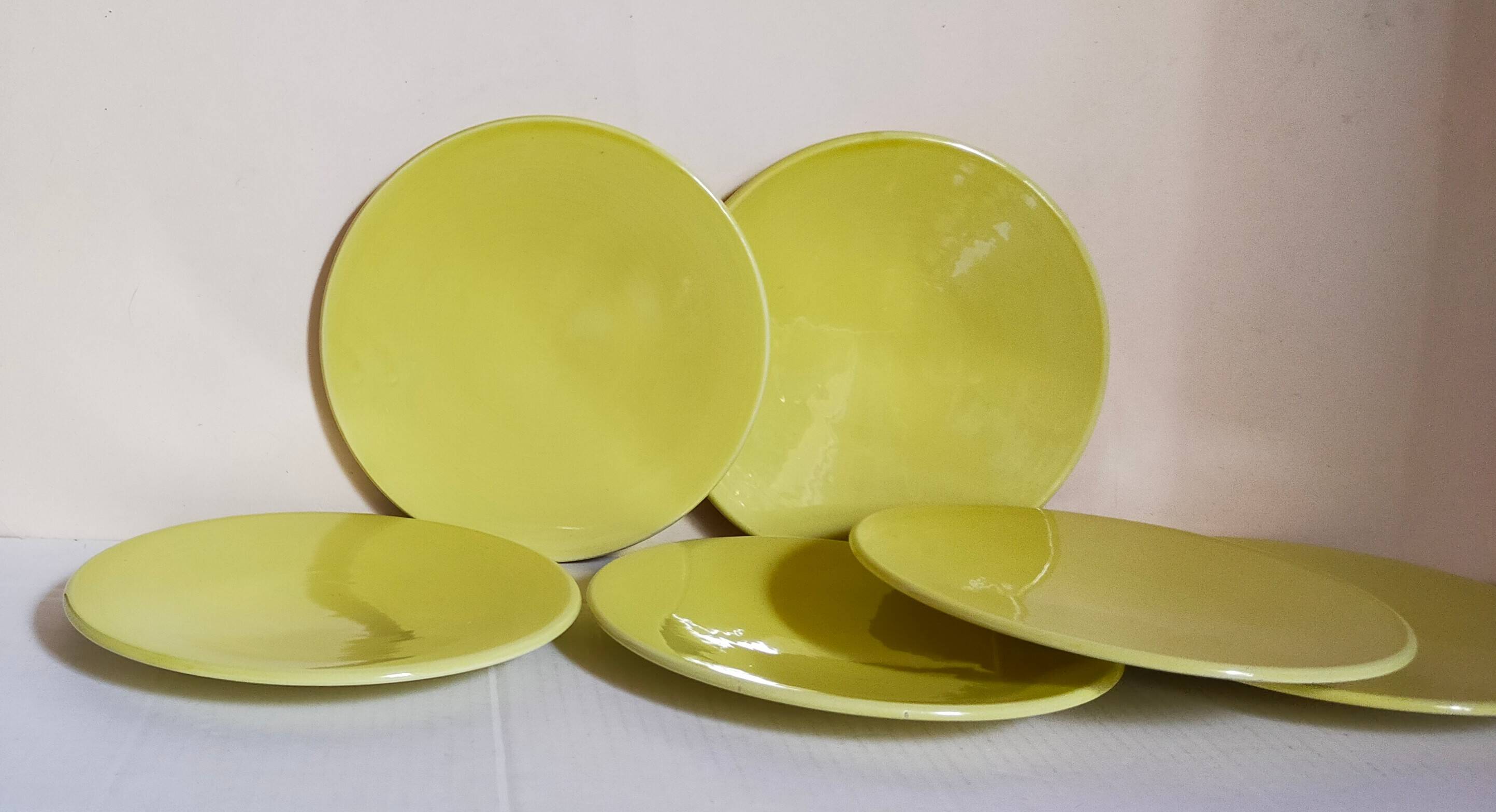 Six vintage Czech ceramic dessert plates