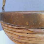 Rattan and brass basket 1970