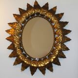Miroir soleil ovale, 61x52cm.