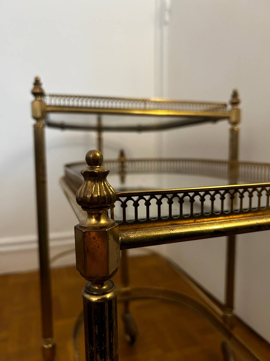 Brass and glass nesting table