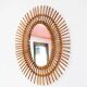 Miroir oval en rotin, années 1960