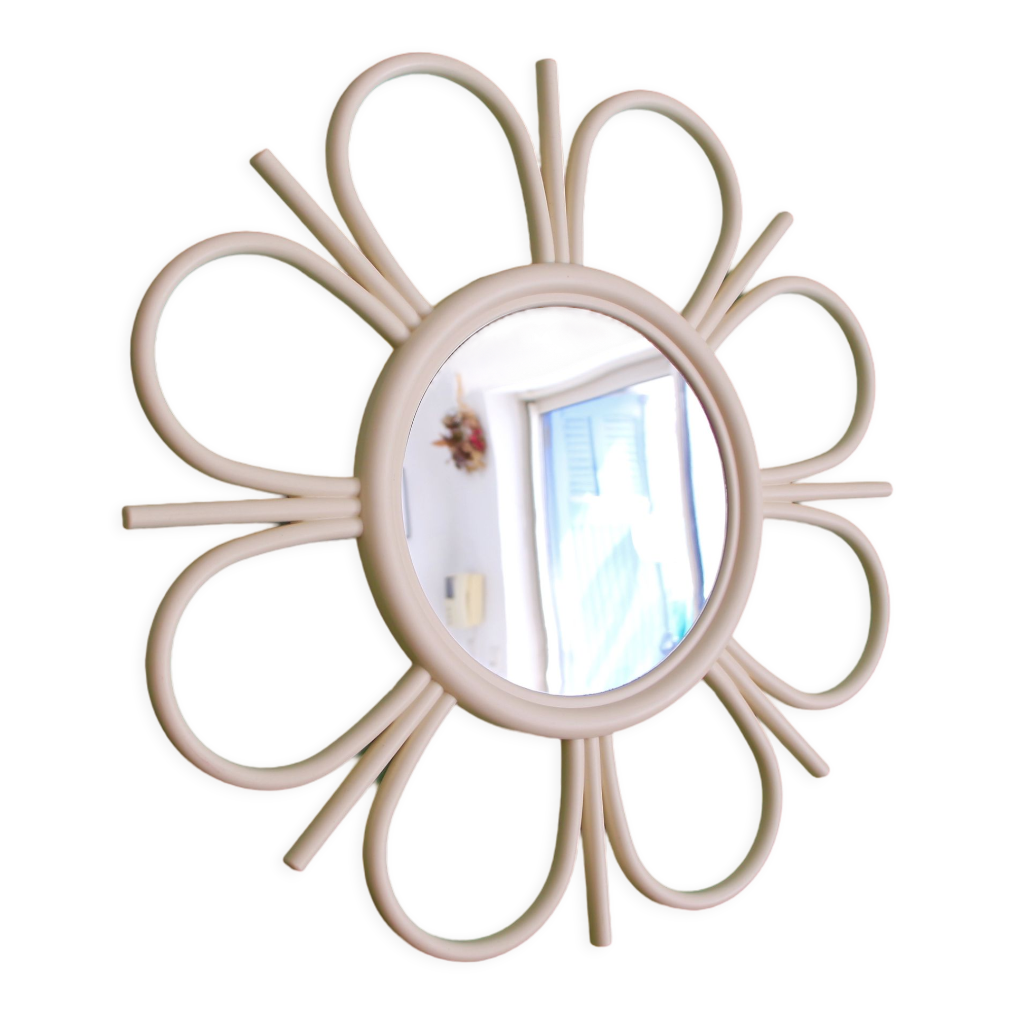 Plastic flower mirror