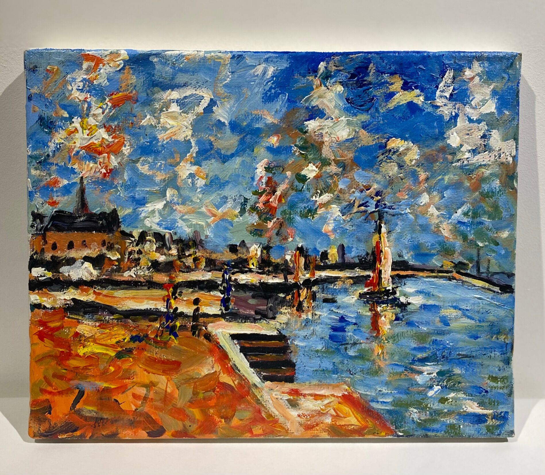 Old painting, Marine, signed XX century